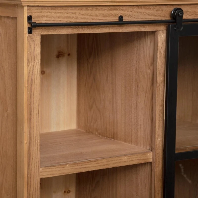 Vitrine Porte Coulissante Danik 2 Tiroirs Atmosphera 6 Vitrine Porte Coulissante Danik 2 Tiroirs Atmosphera – Image 6