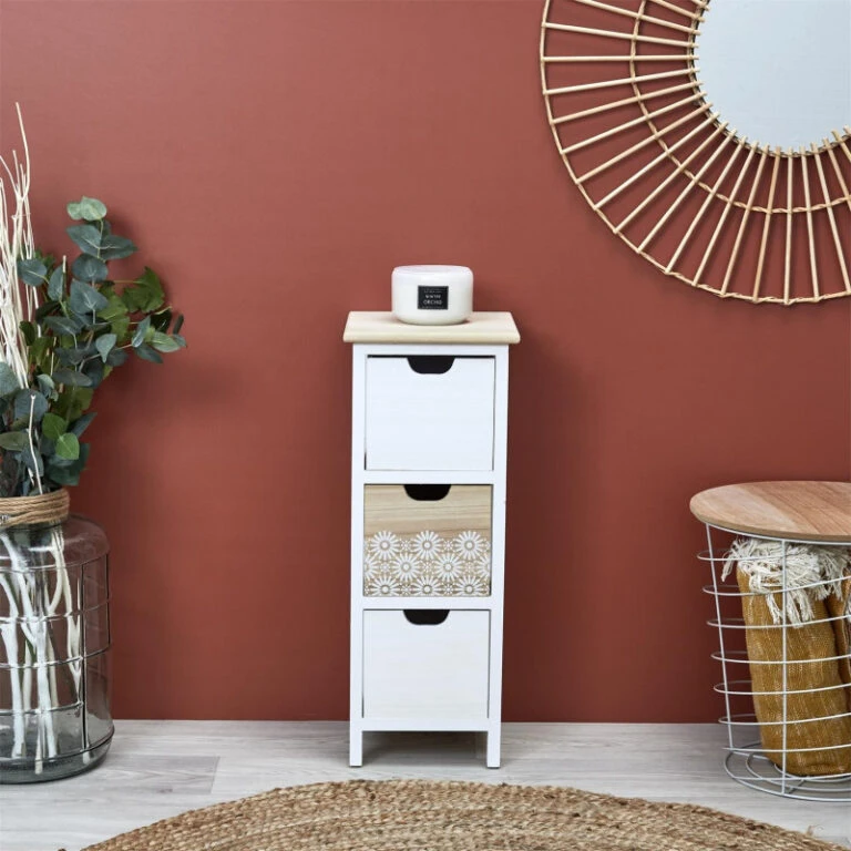 Demeyere Le mobilier Boutique 3 Demeyere Le mobilier Boutique -Demeyere Le mobilier Boutique chiffonnier 3 tiroirs chic naturel et blanc 1 768x768 1